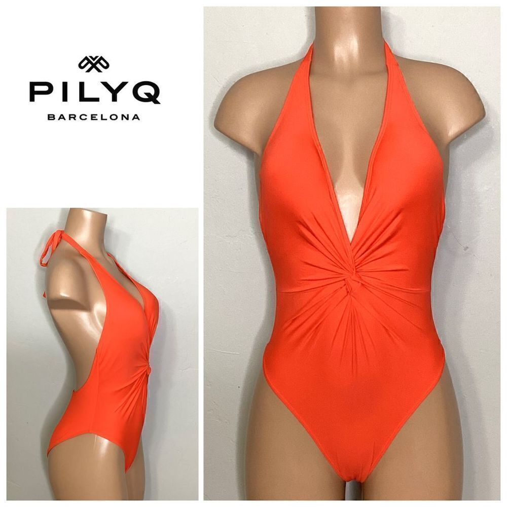 New. Pilyq tangerine twist front swimsuit